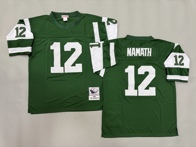 Men 2025 New York Jets #12 Namath green Throwback Limited NFL Jersey style 001->new york jets->NFL Jersey